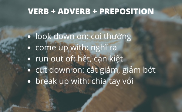Cấu trúc verb + adverb + preposition