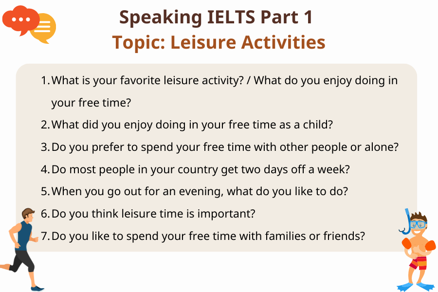 Một số câu hỏi Speaking part 1 - Leisure Activities